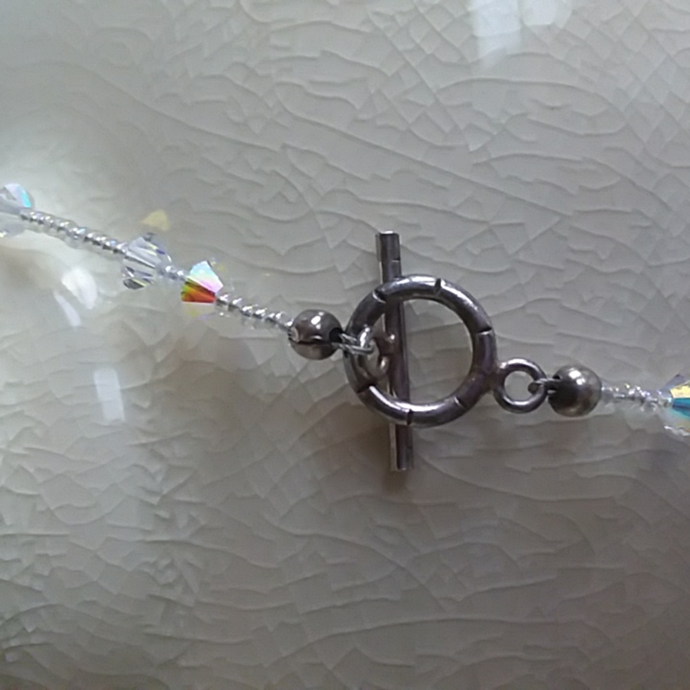 Ann Taylor Ivory and Crystal Beaded Necklace - Picture 5 of 6